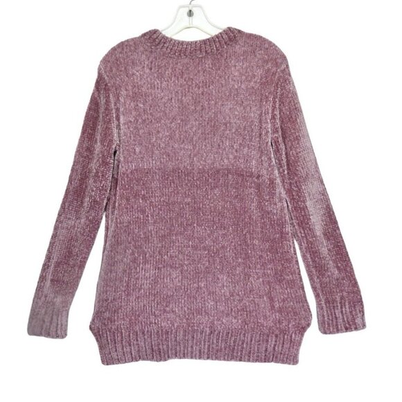 Orvis Chenille Sweater Womens Size M Mauve Pink Pullover V-Neck Soft Tunic - Picture 2 of 8